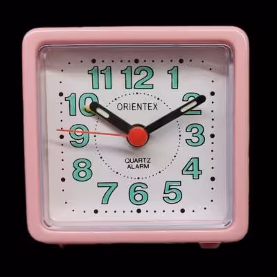 ساعت رومیزی کوچک آلارم دار صورتی رنگ ORIENTEX درجه 1