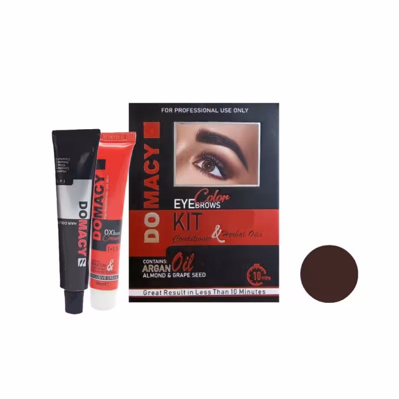 کیت رنگ ابرو دوماسی شماره 4 حجم 15 میلی لیتر رنگ مشکی