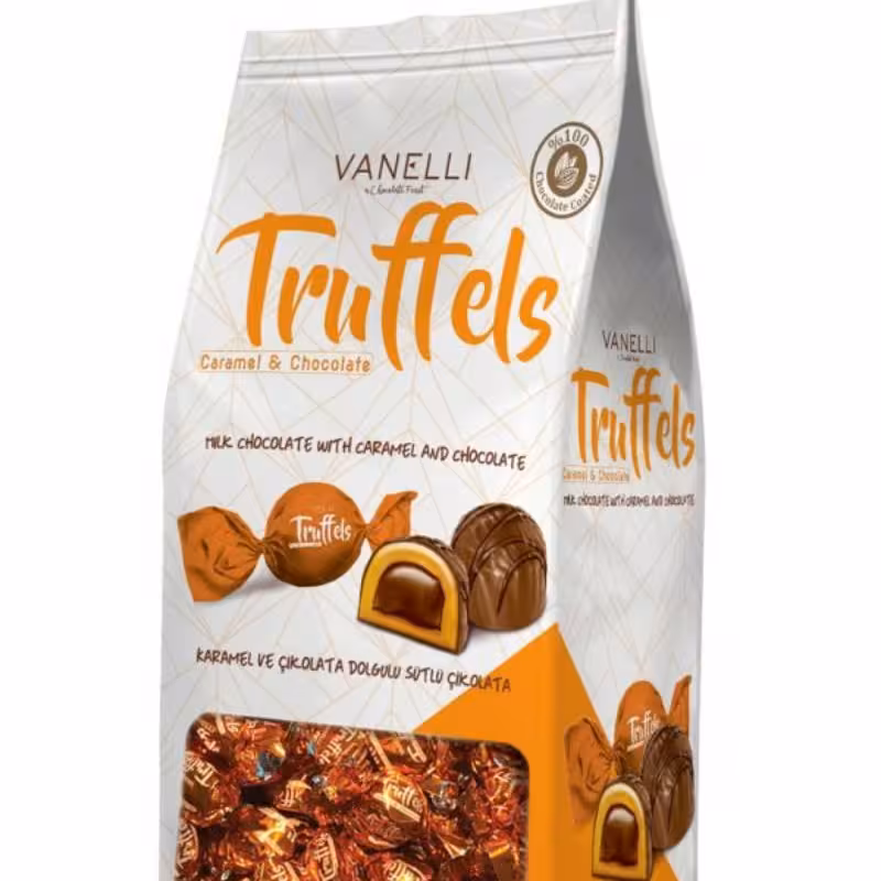شکلات ترافلز truffels یک کیلو گرمی مدل caramel and chocolate