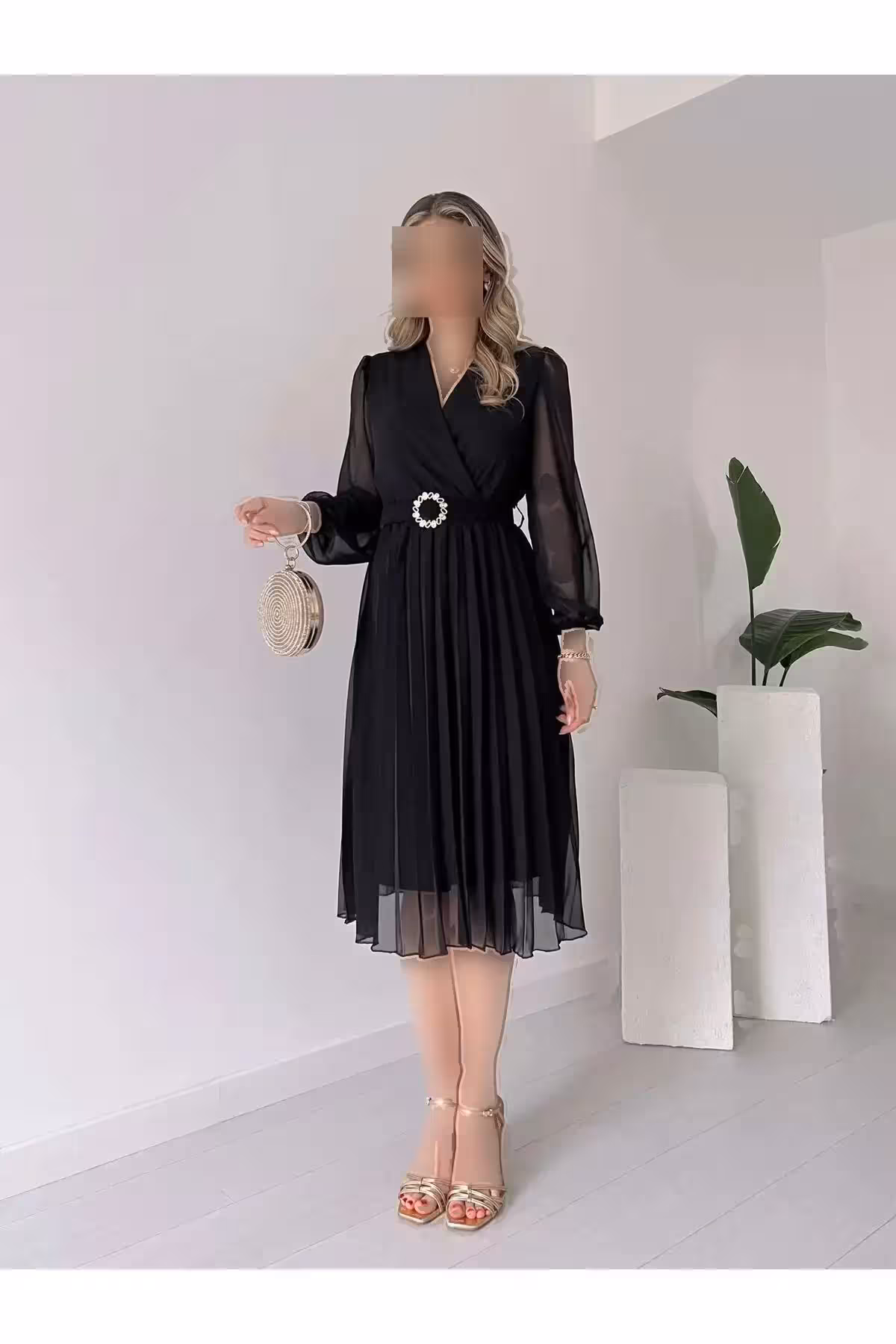 لباس میدی شنل‌دار زنانه - 7836