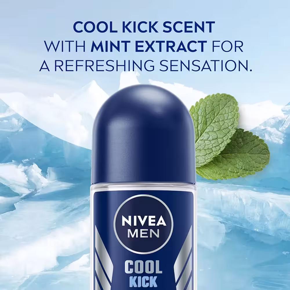 مام رول-آن دئودورانت ضد تعریق Nivea Cool Kick، 50 میلی لیتر