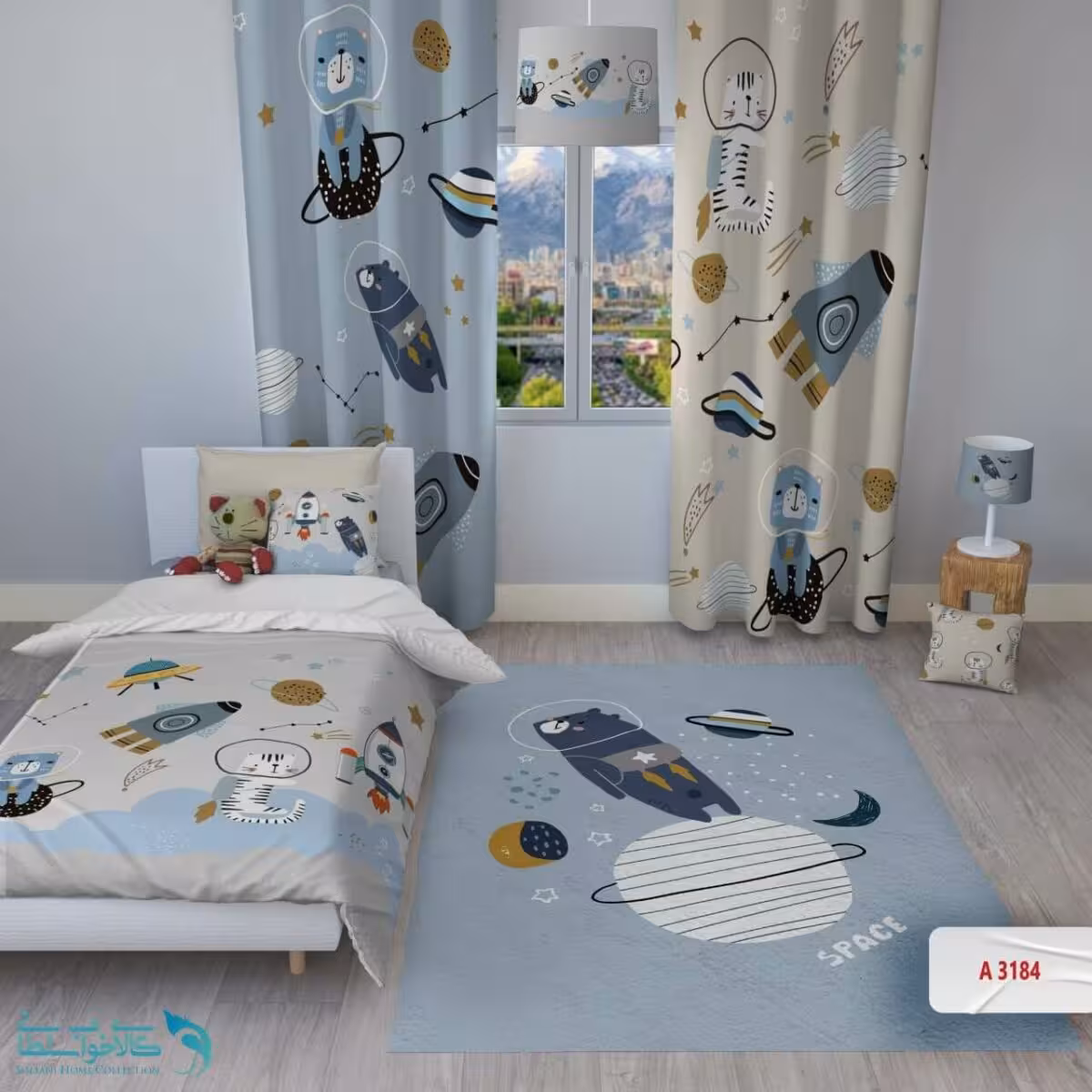روتختی اتاق کودک طرح کهکشان فانتزی سایز یکنفره کد A3184