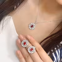 نیمست یاقوت سرخ نقره جواهری کد 00461