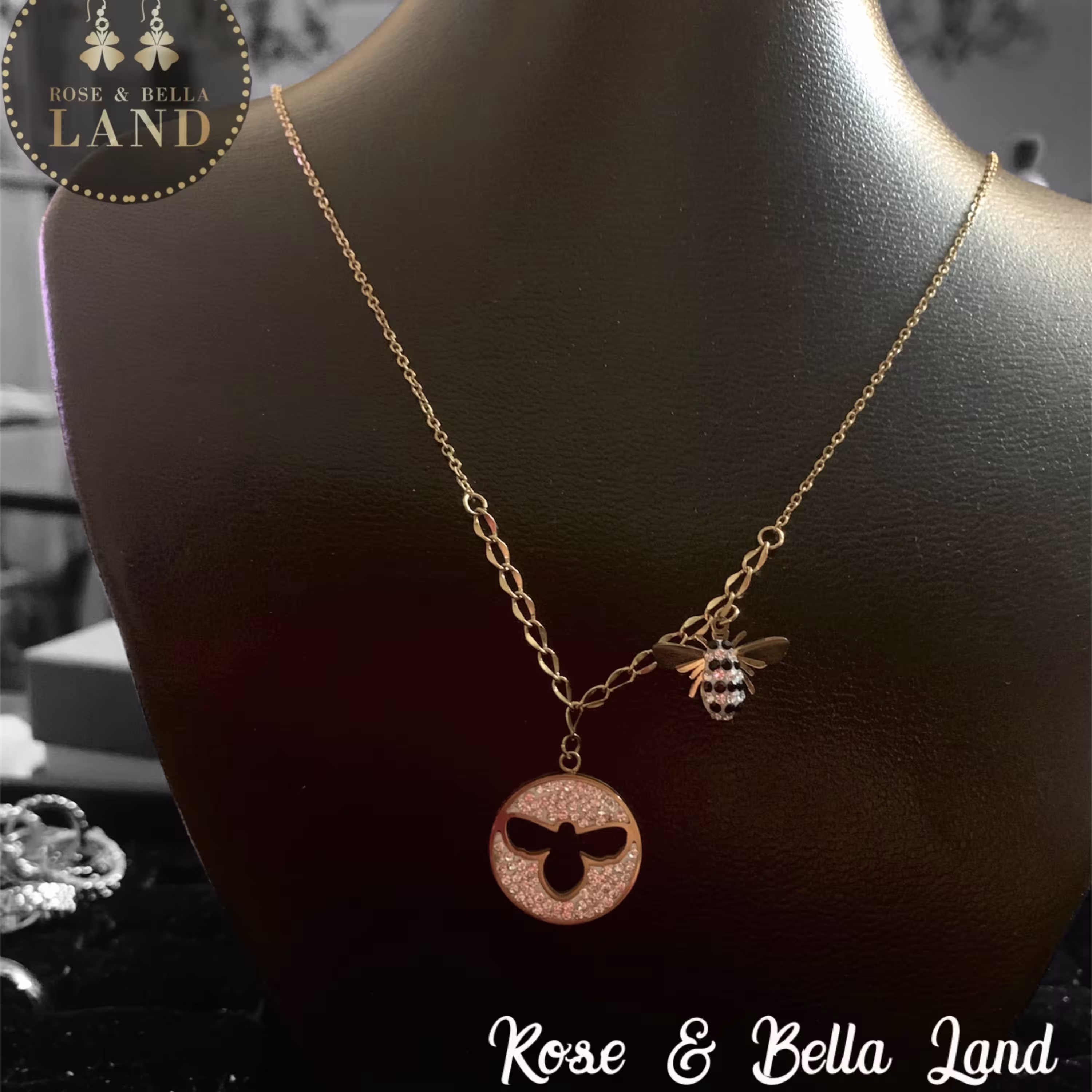 گردنبند کفشدوزک نگینی پر طرفدار