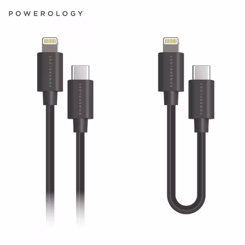 کابل لایتنینگ به تایپ سی پاورولوجی Powerology PBCOLBK Data &amp; Fast Charge USB-C to Lightning Cable