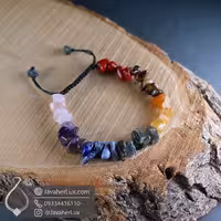 دستبند سنگی شفابخش هفت چاکرا اصلی و طبیعی مدل نامنظم کد ـ 104077