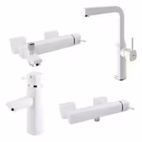 ست 4تکه شیرالات شودر مدل یونیک شیری کروم