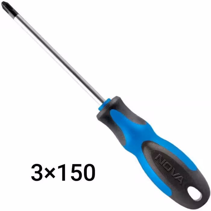 پیچ گوشتی دسته پلاستیکی 150×3 چهار سو نووا NOVA مدل 1622