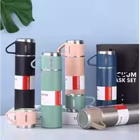 فلاسک دو فنجان درب استیل وارداتی کد KIT-309