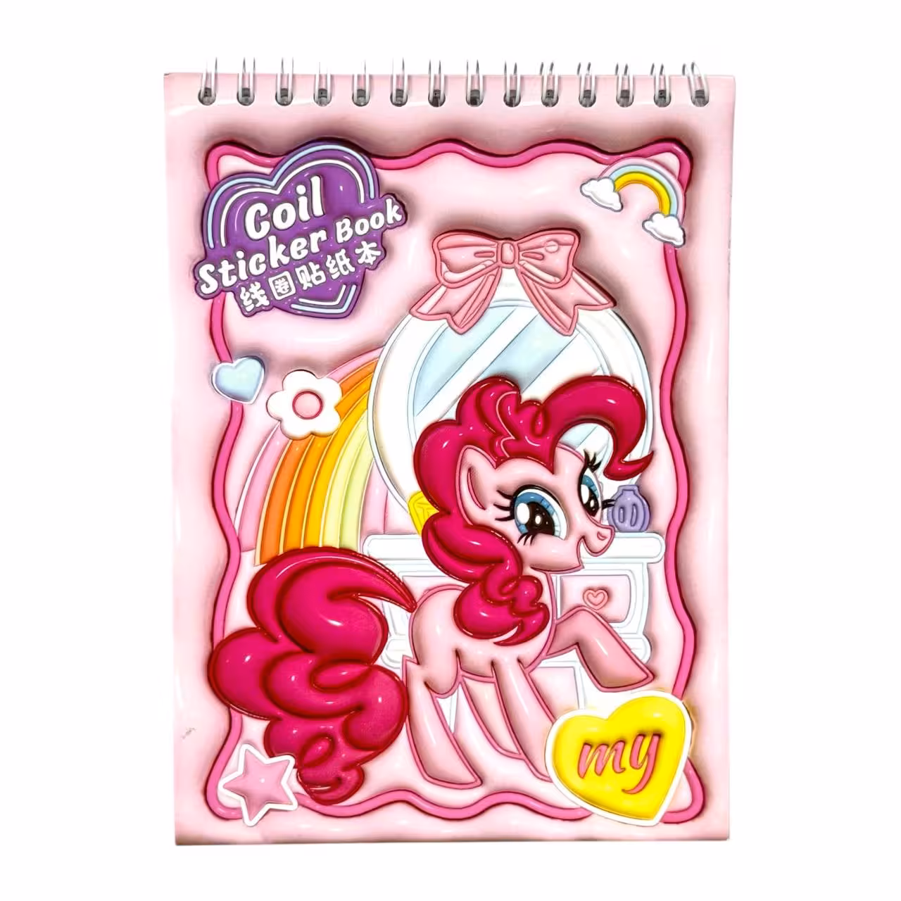 دفتر شطرنجی استیکردار طرح یونیکورن پینکی پای