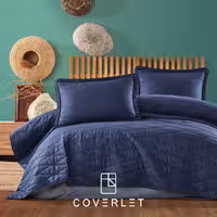 روتختی پنبه دوزی سرمه‌ای مدل Lorna