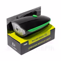 چراغ جلو بوق دار دوچرخه شارژی 7588 سبز