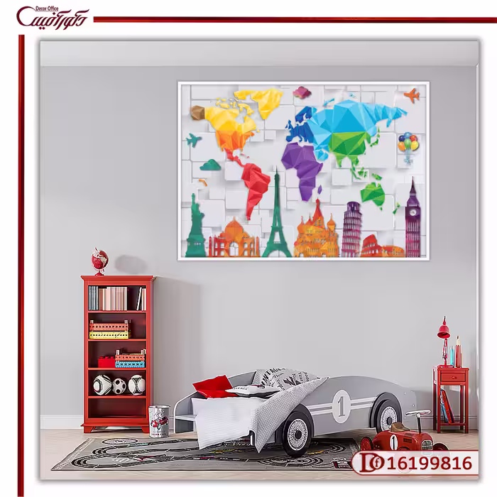 تابلو دیواری کودک نقشه جهان R16199816
