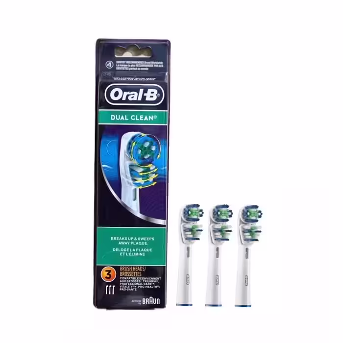 سری یدک مسواک برقی اورال-بی مدل DUAL CLEAN بسته 3 عددی