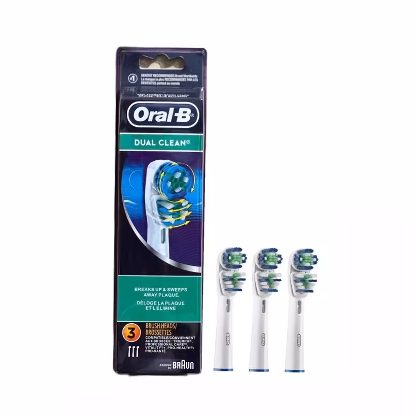 سری یدک مسواک برقی اورال-بی مدل DUAL CLEAN بسته 3 عددی