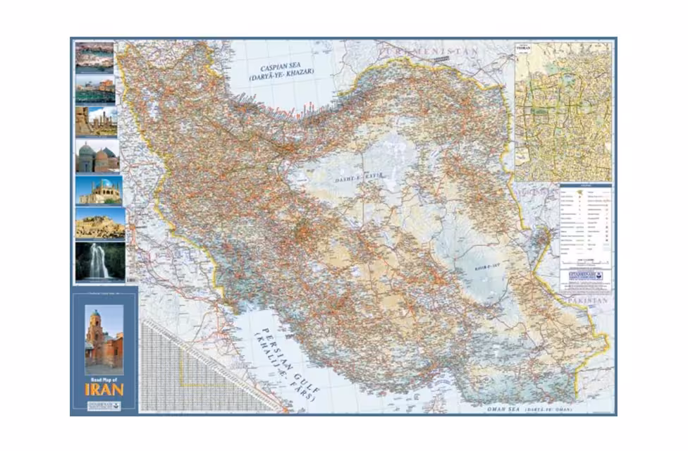 نقشه راههای ایران لاتین road map of IRAN 486 گیتا شناسی