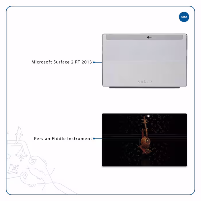 برچسب پوششی ماهوت مدل Persian Fiddle Instrument مناسب برای تبلت مایکروسافت Surface 2 RT 2013