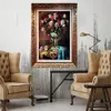 تابلو فرش دستبافت طرح گل رز مدل hh