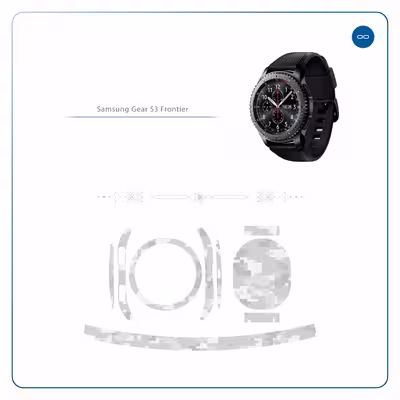 برچسب ماهوت طرح Army-Snow-Pixel مناسب برای ساعت هوشمند سامسونگ Galaxy Gear S3 Frontier