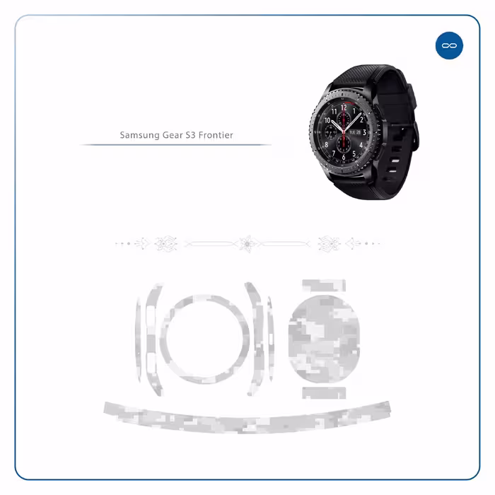 برچسب ماهوت طرح Army-Snow-Pixel مناسب برای ساعت هوشمند سامسونگ Galaxy Gear S3 Frontier