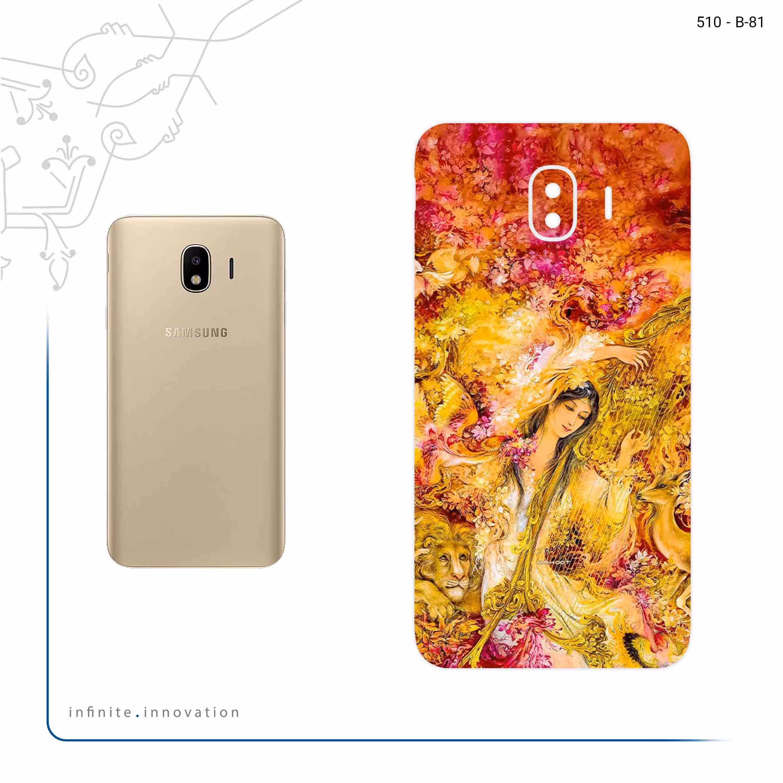 برچسب پوششی ماهوت مدل Persian miniature 1 مناسب برای گوشی موبایل سامسونگ Galaxy J4