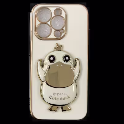 کاور مدل CUTE DUCK مناسب برای گوشی موبایل اپل iphone 14 pro به همراه پایه نگهدارنده