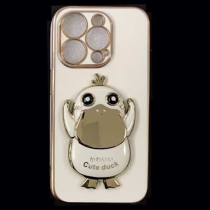 کاور مدل CUTE DUCK مناسب برای گوشی موبایل اپل iphone 14 pro به همراه پایه نگهدارنده