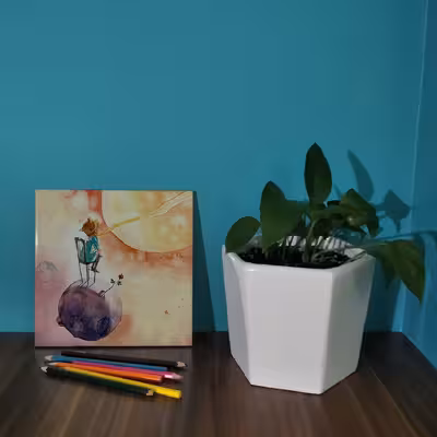 کاشی کارنیلا طرح شازده کوچولو مدل لوحی کد WKB884 