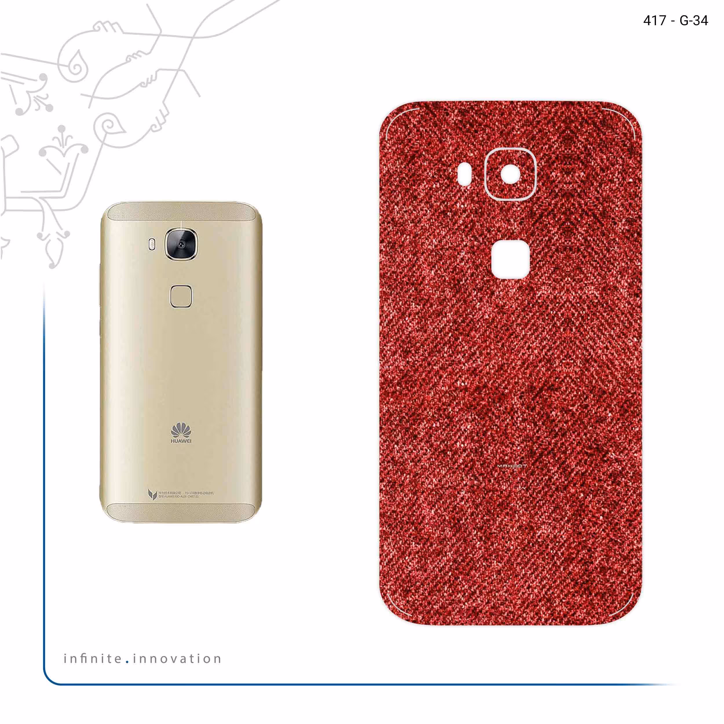 برچسب پوششی ماهوت مدل Fabric Texture 4 مناسب برای گوشی موبایل هوآوی Ascend G8