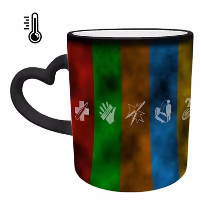 ماگ حرارتی مدل دسته قلبی طرح بازی کال آف دیوتی call of duty کد 1