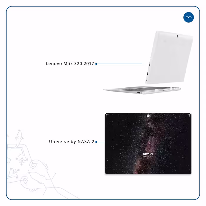 برچسب پوششی ماهوت مدل Universe-by-NASA-2 مناسب برای تبلت لنوو Miix 320 2017
