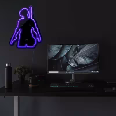 چراغ دیواری نئون دیزاین طرح Pubg-BL_PR