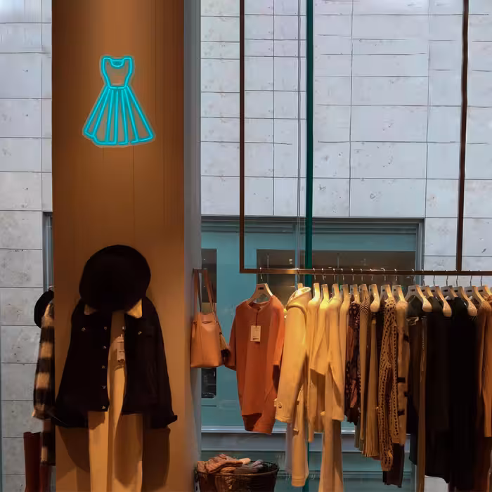 چراغ دیواری نئون دیزاین طرح Women-Clothes_TBL