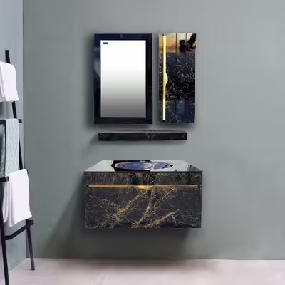 ست کابینت و روشویی سیتکا مدل GL-003/60 به همراه اینه و باکس