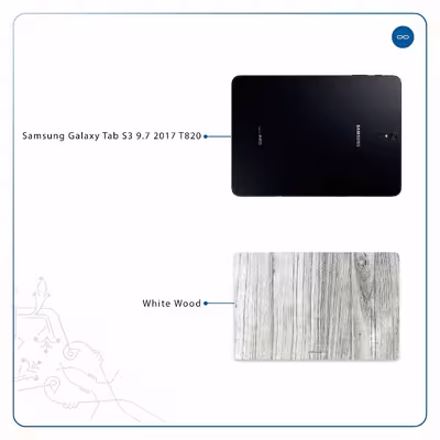 برچسب پوششی ماهوت مدل White Wood مناسب برای تبلت سامسونگ Galaxy Tab S3 9.7 2017 T820