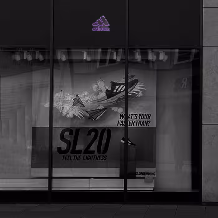 چراغ دیواری نئون دیزاین طرح Adidas-Text_PR