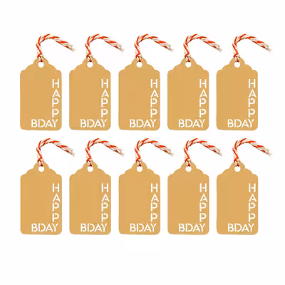 ابزار کادویی مدل گیفت تگ طرح happy birthday کد 02 مجموعه 10 عددی