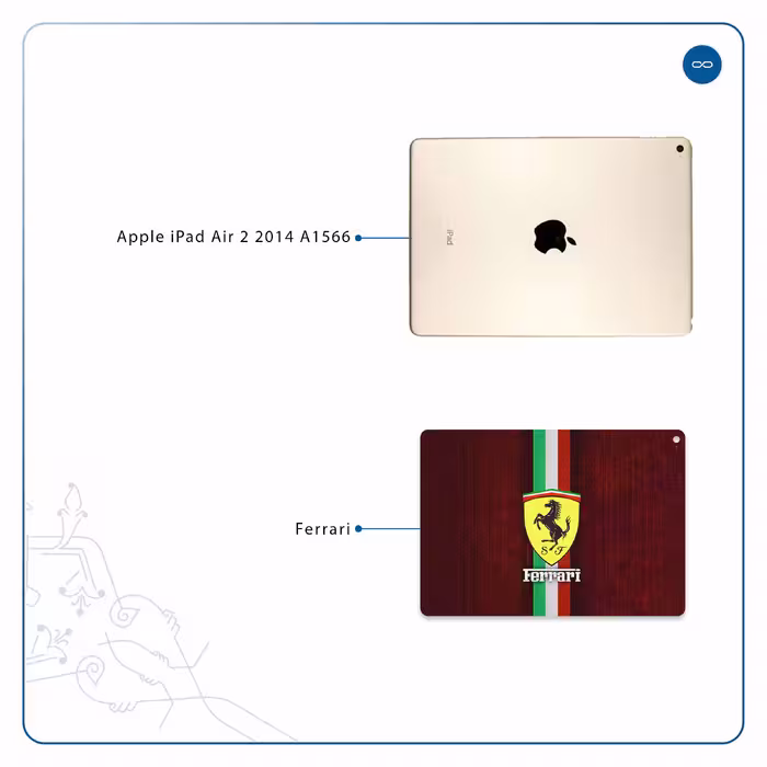 برچسب پوششی ماهوت مدل Ferrari مناسب برای تبلت اپل iPad Air 2 2014 A1566