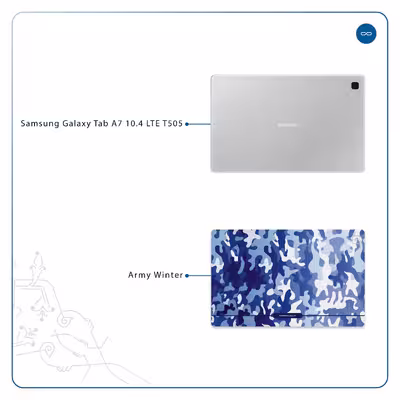 برچسب پوششی ماهوت مدل Army-Winter مناسب برای تبلت سامسونگ Galaxy Tab A7 10.4 LTE 2020 T505