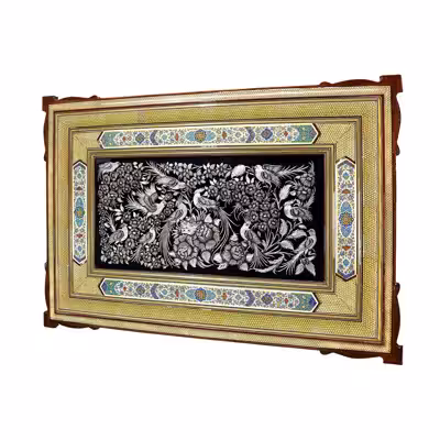 تابلو قلمزنی مدل نفیس طرح باغ بهشت کد Eden92p62