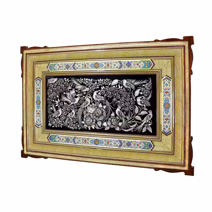 تابلو قلمزنی مدل نفیس طرح باغ بهشت کد Eden92p62