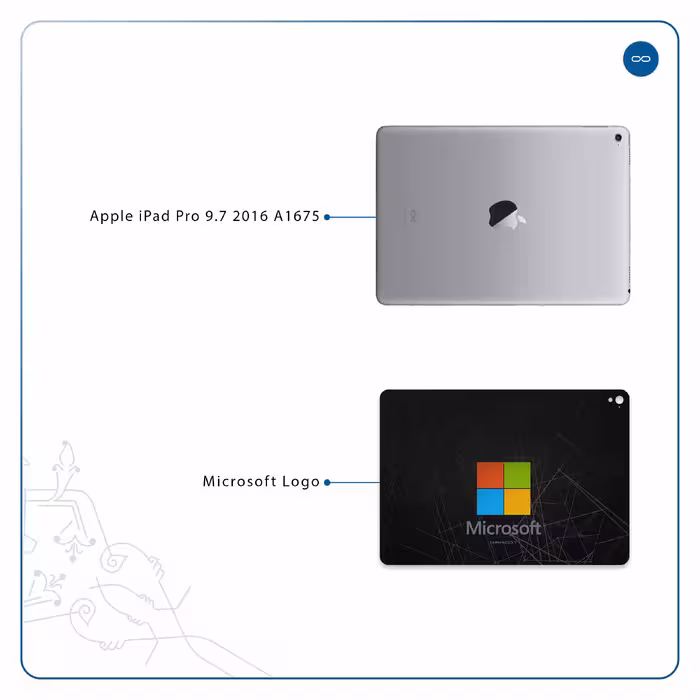 برچسب پوششی ماهوت مدل Microsoft-Logo مناسب برای تبلت اپل iPad Pro 9.7 2016 A1675