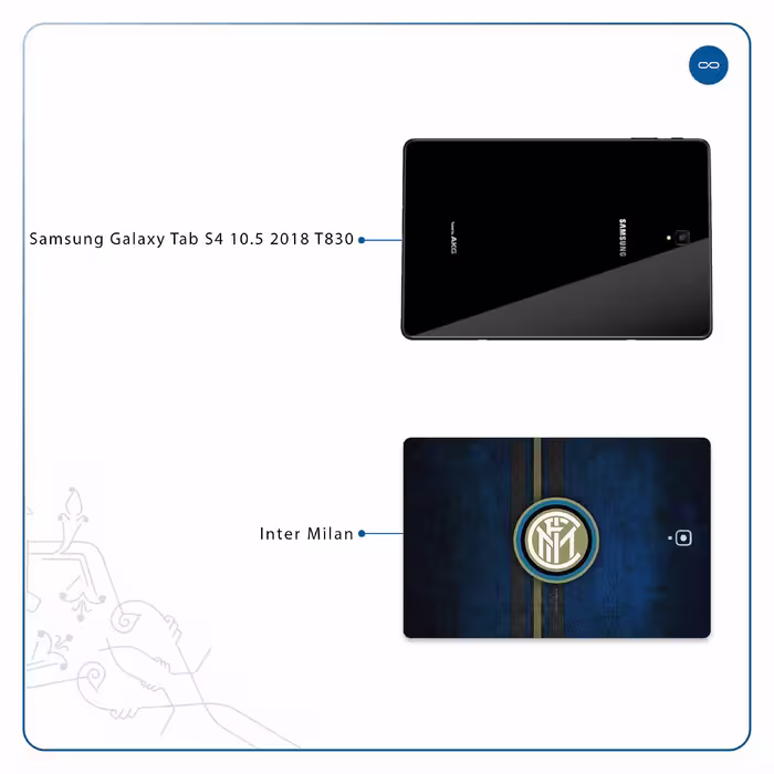 برچسب پوششی ماهوت مدل Inter-Milan مناسب برای تبلت سامسونگ Galaxy Tab S4 10.5 2018 T830