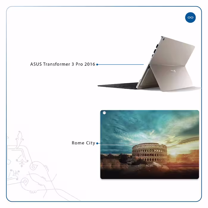 برچسب پوششی ماهوت مدل Rome City مناسب برای تبلت ایسوس Transformer 3 Pro 2016