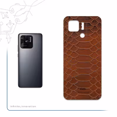 برچسب پوششی ماهوت مدل Brown-Snake-Leather مناسب برای گوشی موبایل شیائومی Redmi 10C