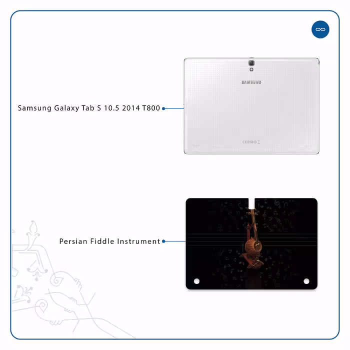 برچسب پوششی ماهوت مدل Persian Fiddle Instrument مناسب برای تبلت سامسونگ Galaxy Tab S 10.5 2014 T800