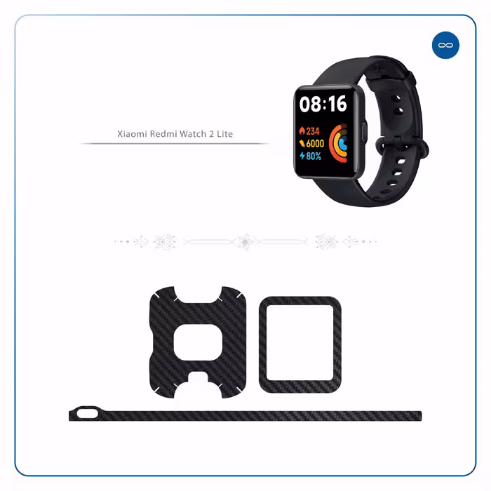 برچسب ماهوت طرح Carbon-Fiber مناسب برای ساعت هوشمند شیائومی Redmi Watch 2 Lite