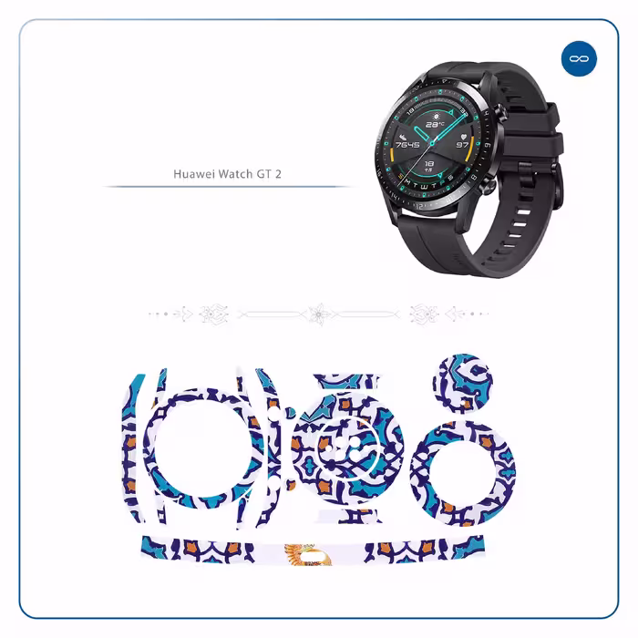 برچسب ماهوت طرح Homa-Tile مناسب برای ساعت هوشمند هوآوی Watch GT2