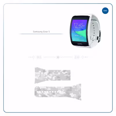 برچسب ماهوت طرح Army_Snow_Pixel مناسب برای ساعت هوشمند سامسونگ Galaxy Gear S