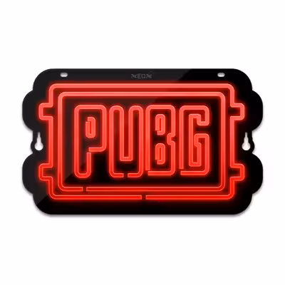 چراغ دیواری نئون دیزاین طرح Pubg-Logo-BL_RD